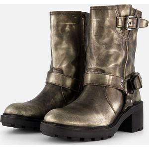 Lazamani Vintage Biker boots zilver Leer - Dames