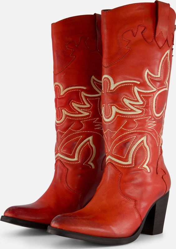 Lazamani Cowboylaarzen rood Leer - Dames