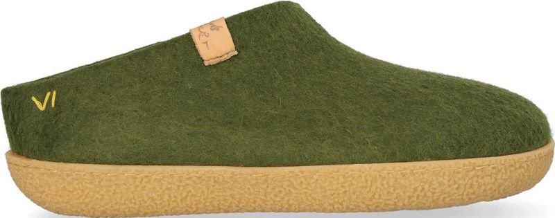 Tofvel - Slipa - Pantoffel - Olive Green - 100% Wolvilt - Handgemaakt in Nepal