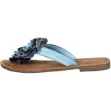 Lazamani - 33.726 - Slipper - Denim - Leren Bandjes - Suède Voetbed