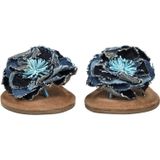 Lazamani - 33.726 - Slipper - Denim - Leren Bandjes - Suède Voetbed