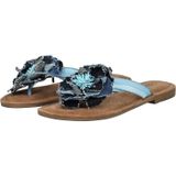 Lazamani - 33.726 - Slipper - Denim - Leren Bandjes - Suède Voetbed