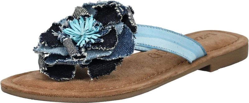 Lazamani - 33.726 - Slipper - Denim - Leren Bandjes - Suède Voetbed