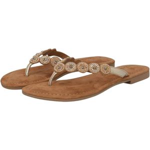 Lazamani - Lea Dames Slippers - Leer - Gold