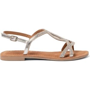 Lazamani - Malia Dames Sandalen Leer Silver - Maat 39