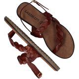 Lazamani - 75.019 - Sandaal - Tan - Leer - Verstelbare Gespsluiting