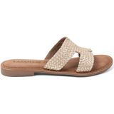 Lazamani - Flor Dames Slippers - Leer - Gold