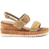 Lazamani - Raffia Sleehakken - Goud