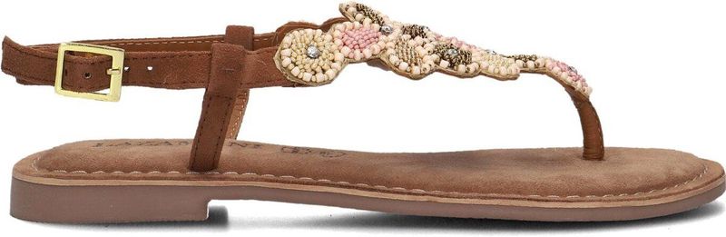 Lazamani - 75.017 - Sandaal - Tan - Suède - Verstelbaar Hielbandje