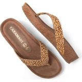 Lazamani - Laura Dames Slippers - Leopard - Suède - Sleehak