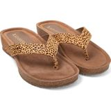 Lazamani - Laura Dames Slippers - Leopard - Suède - Sleehak