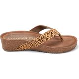Lazamani - Laura Dames Slippers - Leopard - Suède - Sleehak