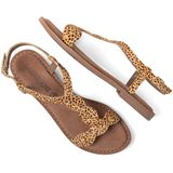 Lazamani - Aida - Sandalen - Leopard - Leren Voering, Suède Voetbed, Rubber Zool