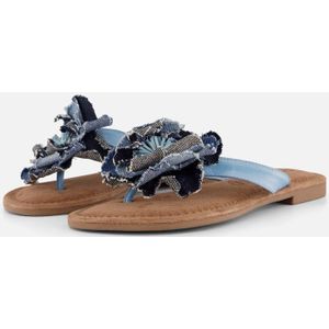 Lazamani Slippers - Blauw - Synthetisch - Dames