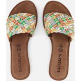 Lazamani Raffia Slippers - Wit - Synthetisch - Dames