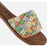Lazamani Raffia Slippers - Wit - Synthetisch - Dames