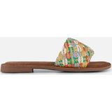 Lazamani Raffia Slippers - Wit - Synthetisch - Dames