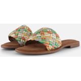 Lazamani Raffia Slippers - Wit - Synthetisch - Dames