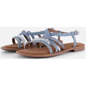 Lazamani Sandalen - Blauw - Synthetisch - Dames - Metallic Look