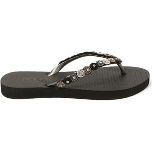 Lazamani - Mallorca Beach Dames Slippers Black - Maat 35/36