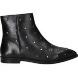 Lazamani - Enkellaarsjes - Zwart - Leren - Met Studs