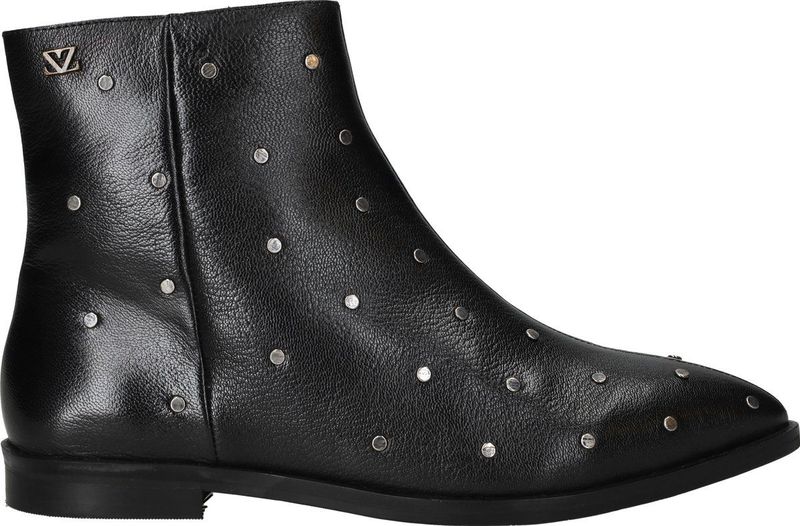 Lazamani - Enkellaarsjes - Zwart - Leren - Met Studs