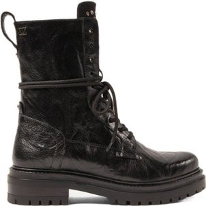 Lazamani - Veterboots - Zwart - Leren