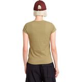 Shirt - Effen - V-hals - Slanke Pasvorm - Kwartmouw