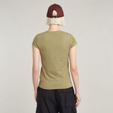 Shirt - Effen - V-hals - Slanke Pasvorm - Kwartmouw