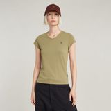 Shirt - Effen - V-hals - Slanke Pasvorm - Kwartmouw