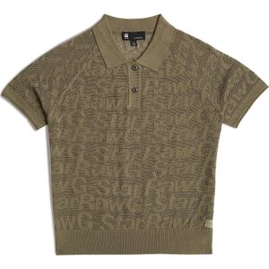 G-STAR RAW Pointelle Lt Wt Polo Knit Wmn Sweater voor dames, Groen (Ensis Green D26061-d166-6057), L