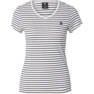 G-Star RAW - Stripe - T-shirt - Geribbelde Halslijn - Jersey Gebreid - Zwart