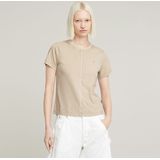 T-shirt - Effen - Jersey - Normale Pasvorm - Kwartmouw