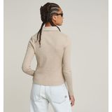 Shirt - Gevoerde Zoom - Jersey - Polokraag - Mélange - Lange Mouw