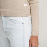 Shirt - Gevoerde Zoom - Jersey - Polokraag - Mélange - Lange Mouw