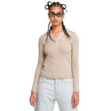 Shirt - Gevoerde Zoom - Jersey - Polokraag - Mélange - Lange Mouw