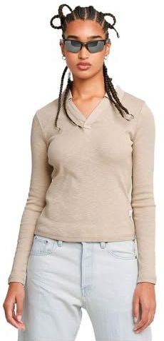 Shirt - Gevoerde Zoom - Jersey - Polokraag - Mélange - Lange Mouw