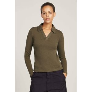 G-STAR Top Donkerbruin - Lange Mouwen met Polo Kraag