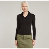 G-STAR - Shirt - Zwart - Lange Mouw - Slanke Pasvorm