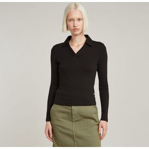 G-STAR - Shirt - Zwart - Lange Mouw - Slanke Pasvorm