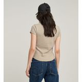 T-shirt - Mélange - Jersey - Gevoerde Zoom/Rand - Slanke Pasvorm - Kwartmouw