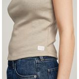 T-shirt - Mélange - Jersey - Gevoerde Zoom/Rand - Slanke Pasvorm - Kwartmouw