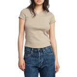 T-shirt - Mélange - Jersey - Gevoerde Zoom/Rand - Slanke Pasvorm - Kwartmouw