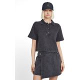 Overdyed Polo Sweater - Zwart - Dames