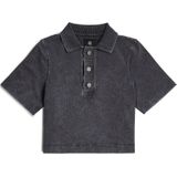 Overdyed Polo Sweater - Zwart - Dames