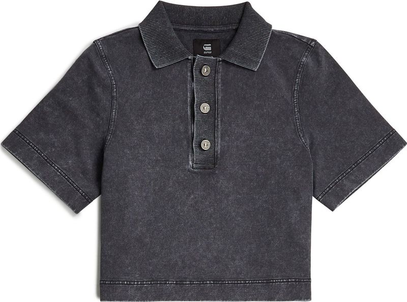 Overdyed Polo Sweater - Zwart - Dames