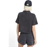 G-STAR RAW Overdyed Ss SW Wmn Damespolo zwart (Dk Black Marble Gd D26086-d966-h261), M, Zwart (Dk Black Marble Gd D26086-d966-h261), M