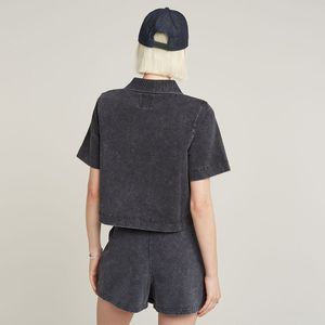 Overdyed Polo Sweater - Zwart - Dames