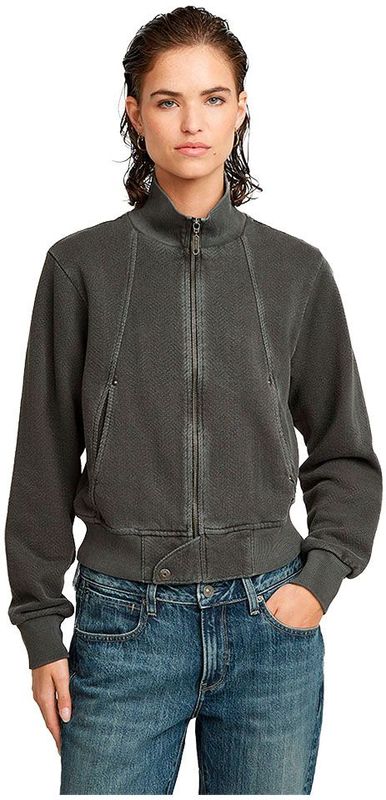 Overdyed - Slim Track - Sweaterjack - Zwart - Dames