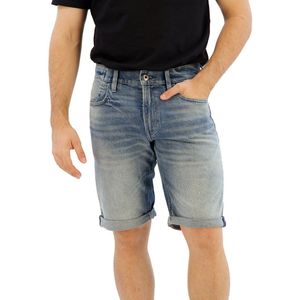 G-STAR - Mosa - Korte Broek - Midden Blauw - Stretch Denim, Gulp met Rits, 79% Regeneratief Katoen